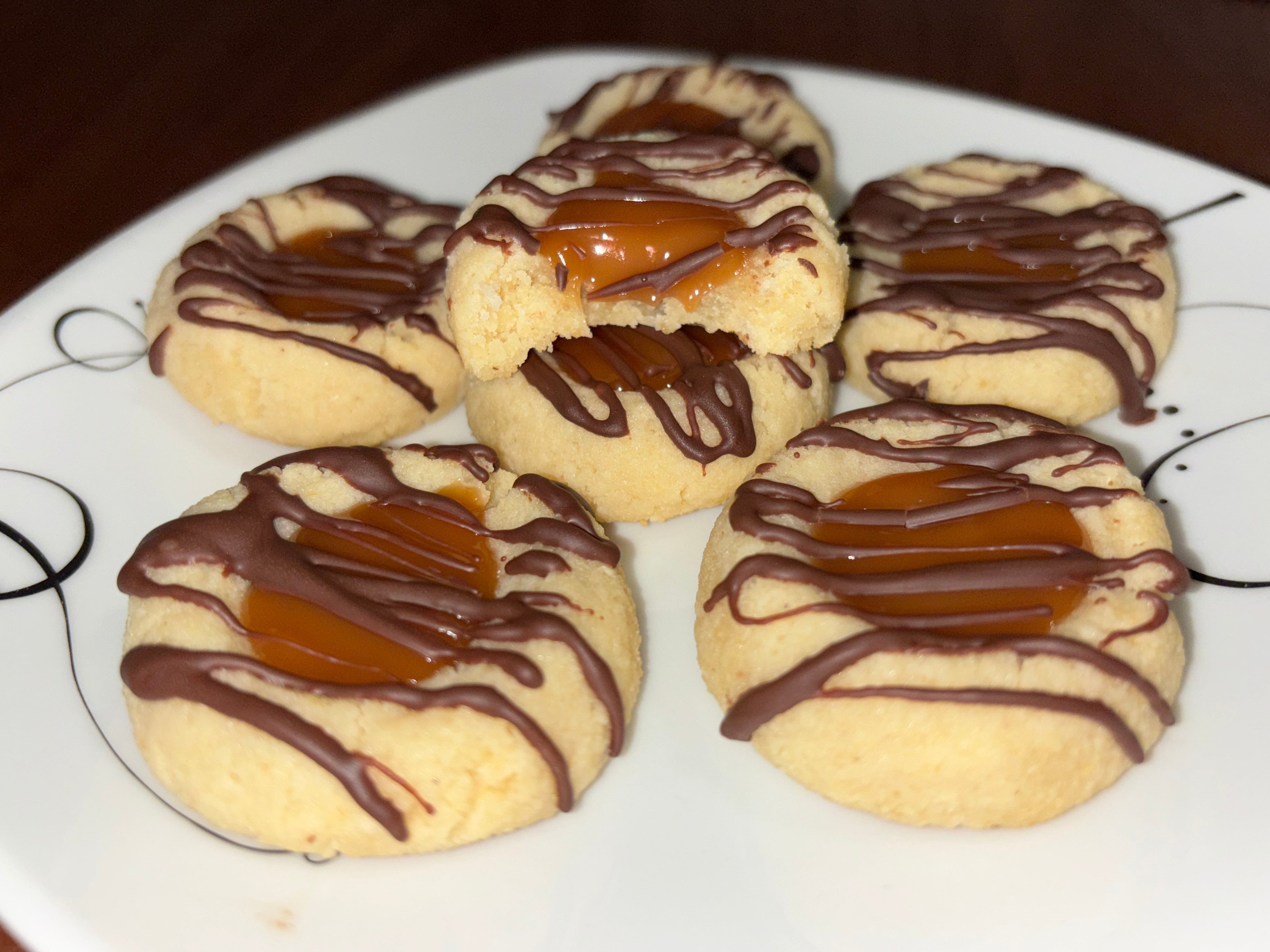 Keto & Gluten Free Twix Thumbprint Cookies (12 Pack)