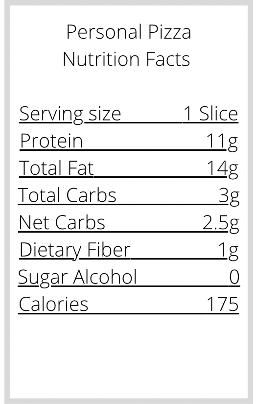 Keto & Gluten Free Personal Pizza (2 Pack)