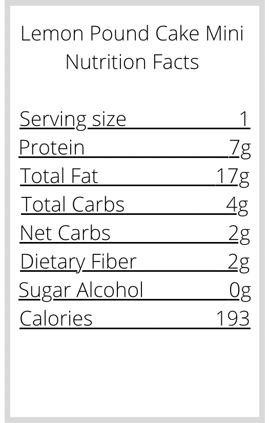 Keto & Gluten Free Pound Cake (5 Pack)