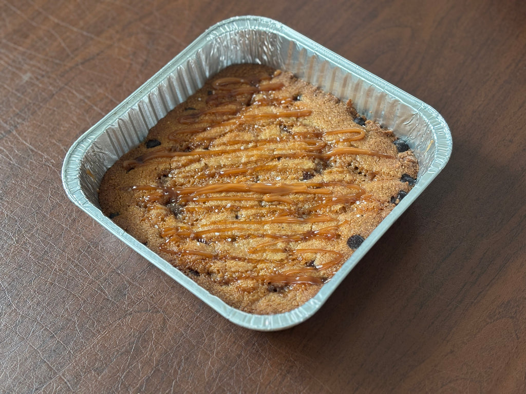 Keto & Gluten Free Salted Caramel Cookie Cake